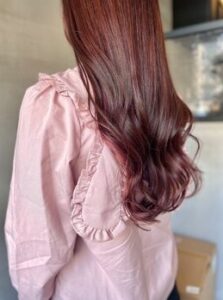 カシスピンクのヘアカラー