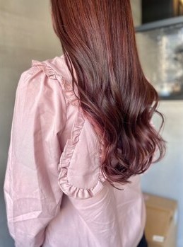 カシスピンクのヘアカラー